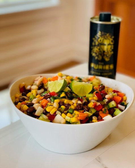 Chopped Vegetable and Bean Salad with Lime Cumin Dressing