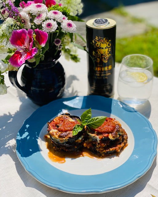 Eggplant Stacks Layered with Herbed Cheese and Fresh Tomato Basil Sauce