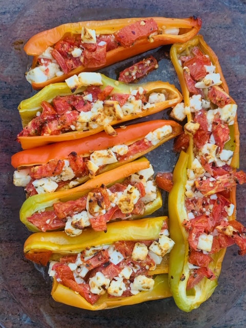 Peppers Baked with Fresh Tomatoes and Feta